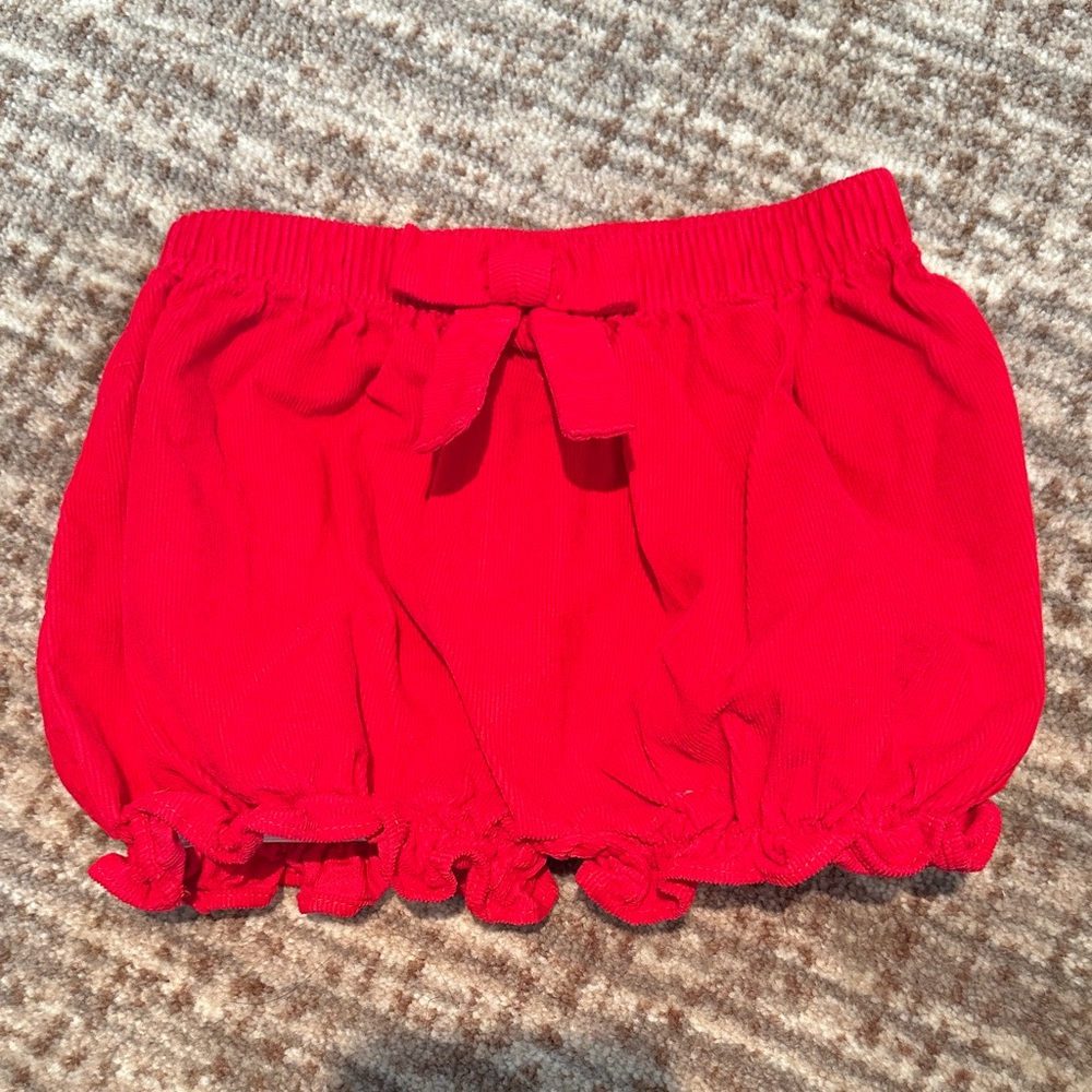Little English Red Ruffled Shorts